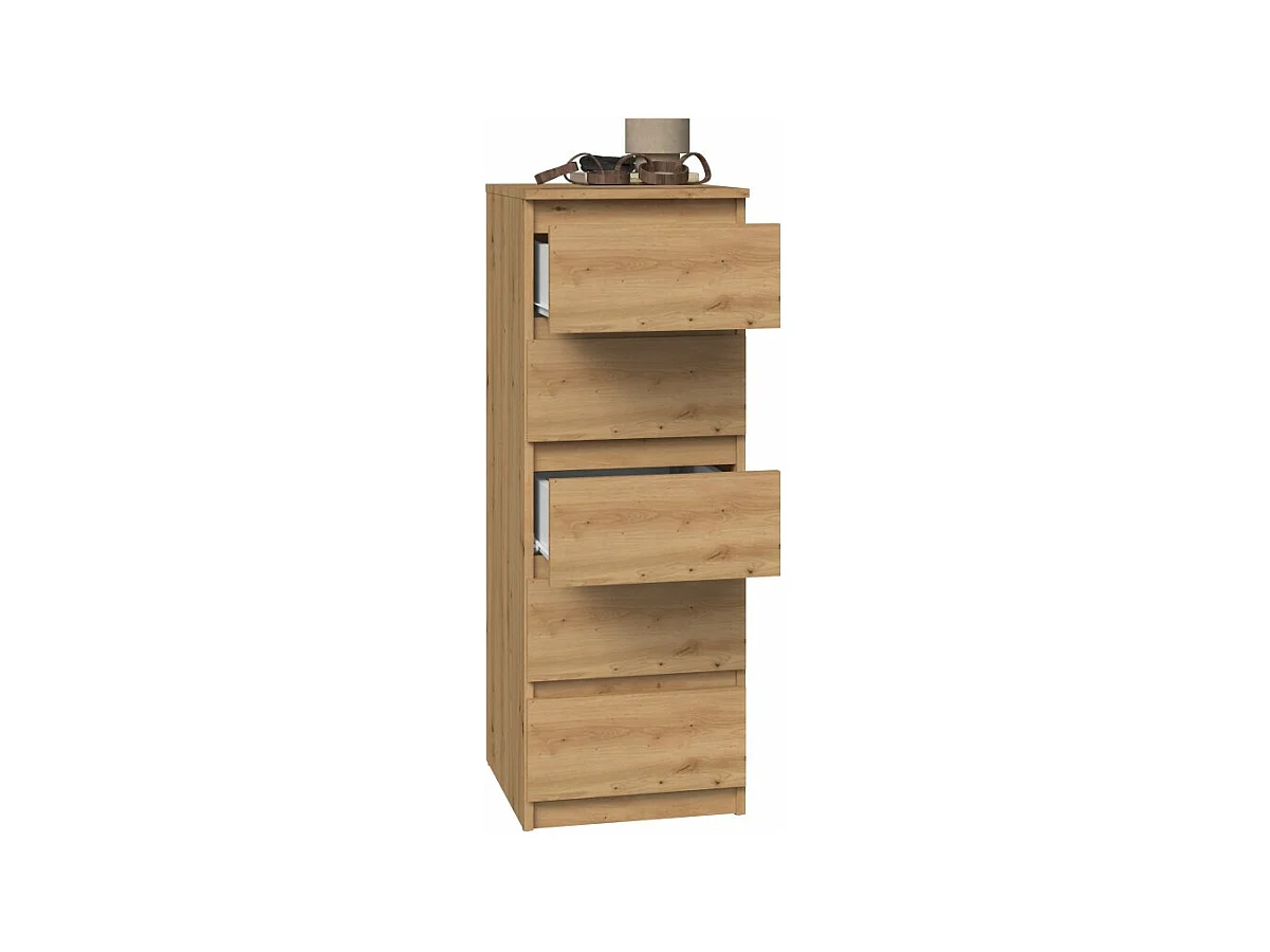 Komoda Malwa W5 |  Dąb Artisan | 40x45x111 cm | Komoda z  5 Szufladami