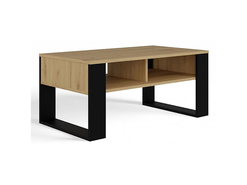 Ława Modern 2P | Artisan Czarny| 90x58x50 |  Stolik Kawowy Nowoczesny