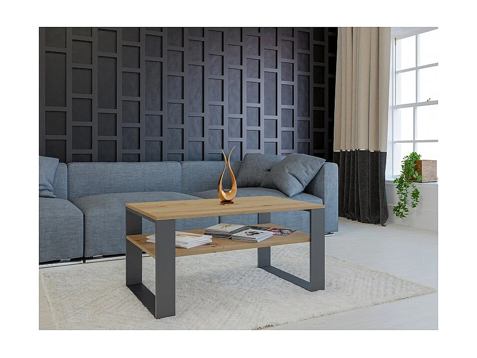 Ława Modern 1P | Stolik Kawowy Antracyt Artisan | 90x58x50 | Nowoczesny Design