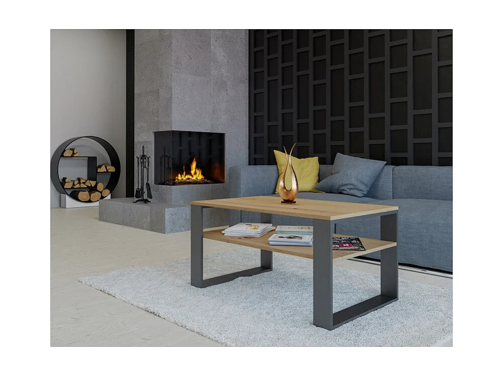 Ława Modern 1P | Stolik Kawowy Antracyt Artisan | 90x58x50 | Nowoczesny Design