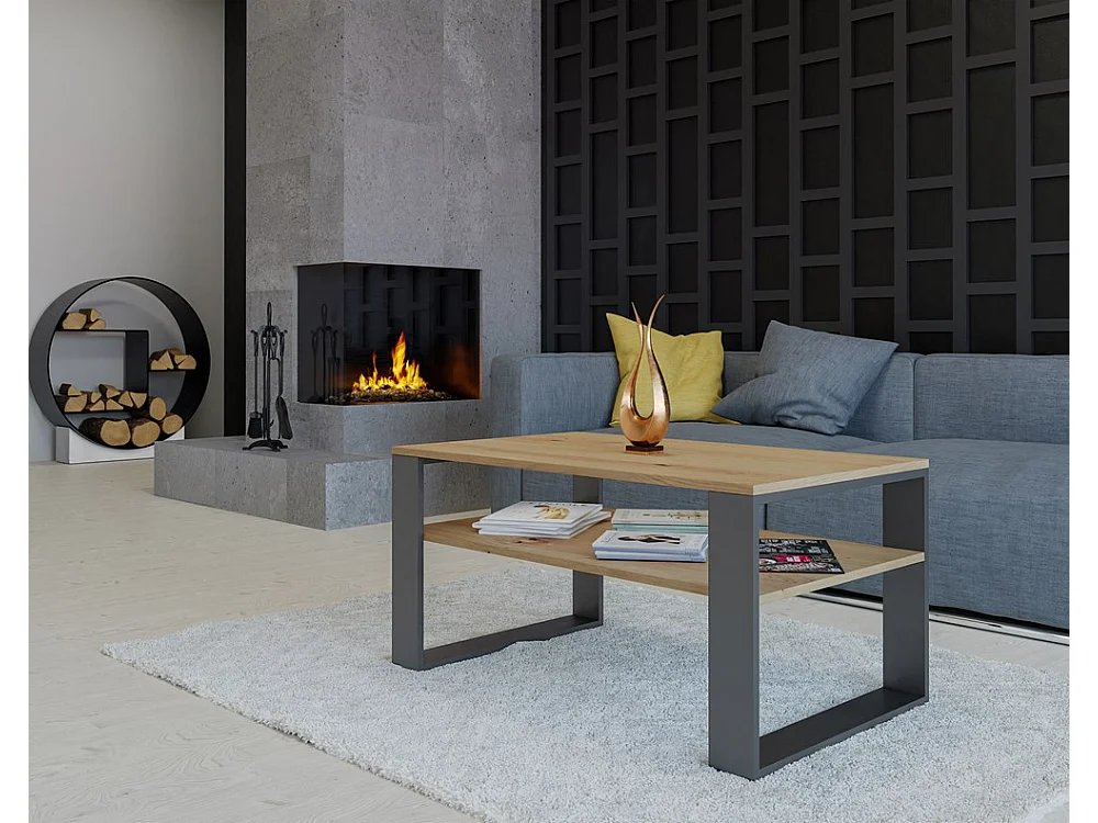 Ława Modern 1P | Stolik Kawowy Antracyt Artisan | 90x58x50 | Nowoczesny Design
