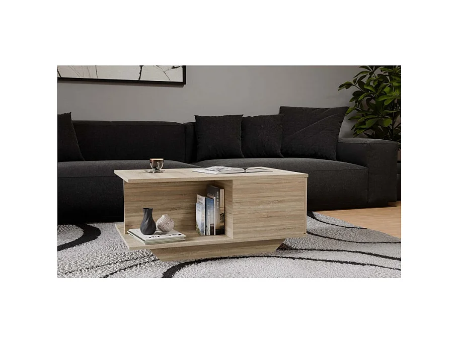 Stolik Kawowy Denver | Dąb Sonoma | 90x60x42 cm | Nowoczesny Salon