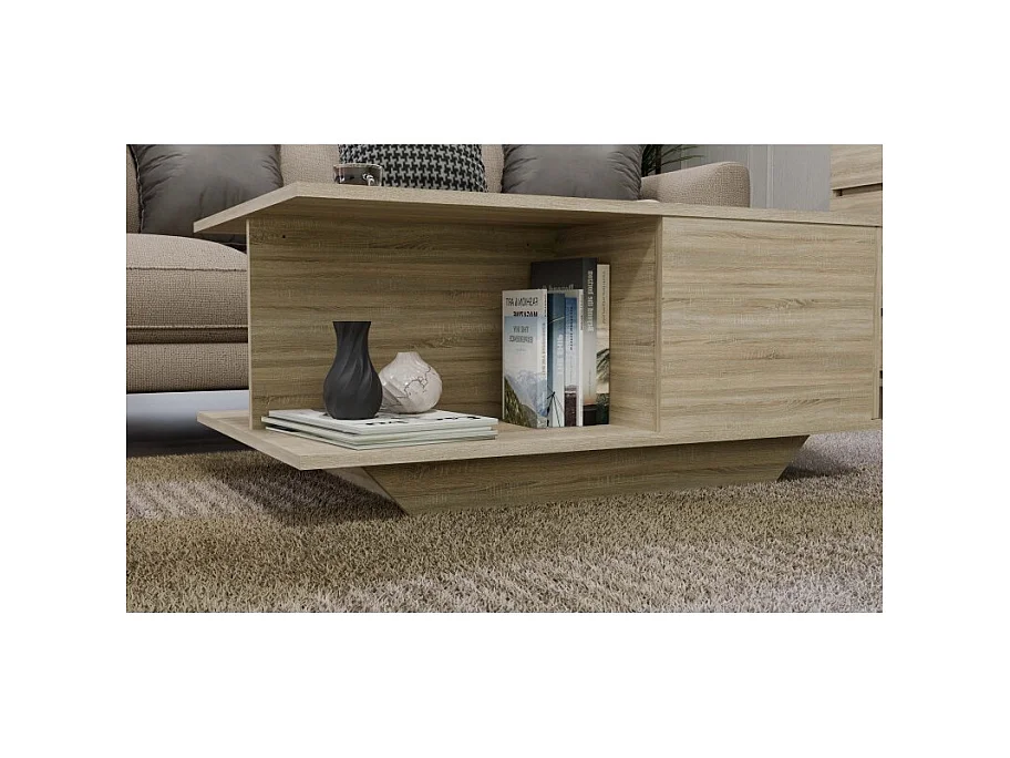 Stolik Kawowy Denver | Dąb Sonoma | 90x60x42 cm | Nowoczesny Salon