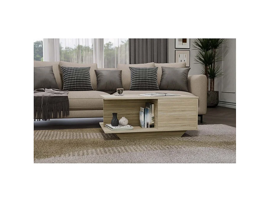 Stolik Kawowy Denver | Dąb Sonoma | 90x60x42 cm | Nowoczesny Salon