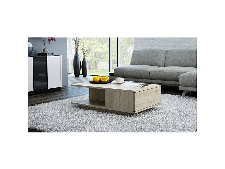 Stolik Kawowy Denver | Dąb Sonoma | 90x60x42 cm | Nowoczesny Salon