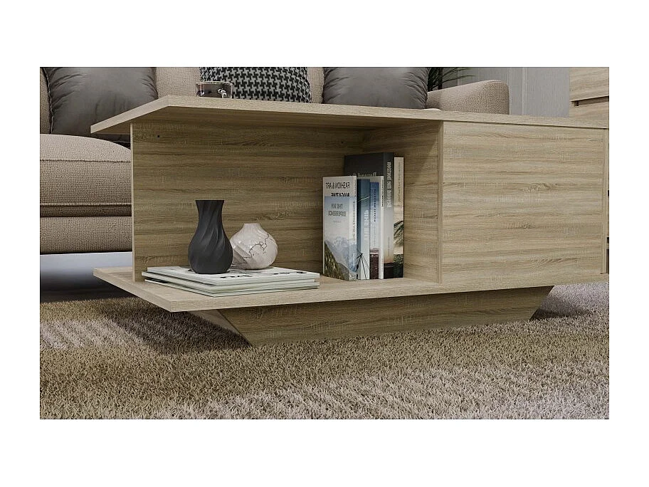 Stolik Kawowy Denver | Dąb Sonoma | 90x60x42 cm | Nowoczesny Salon