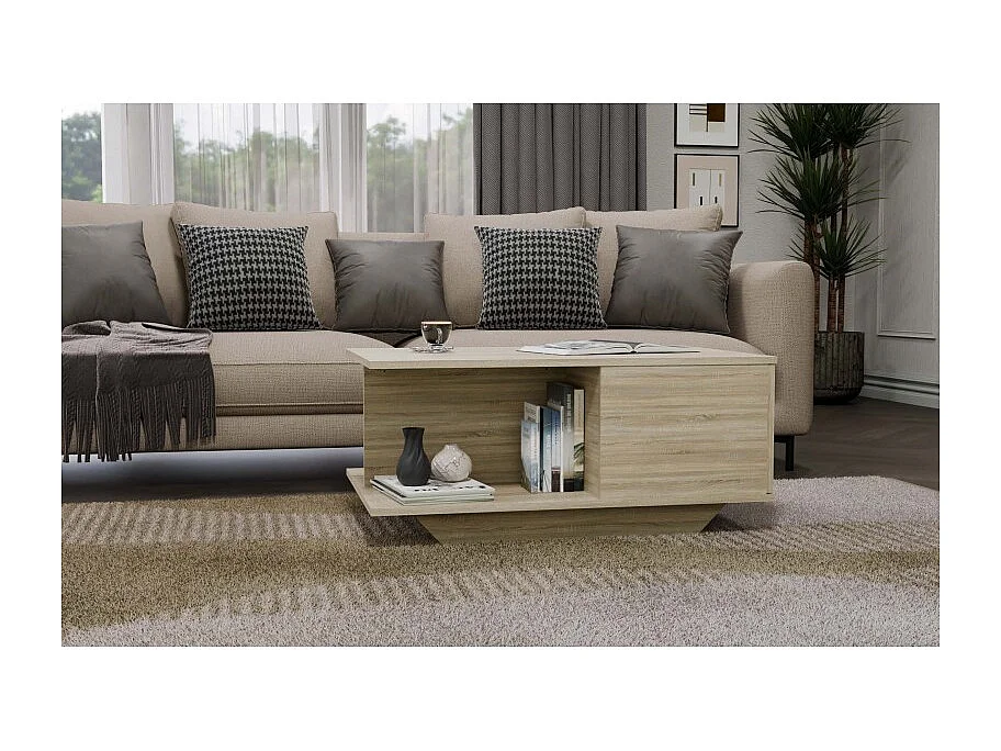 Stolik Kawowy Denver | Dąb Sonoma | 90x60x42 cm | Nowoczesny Salon