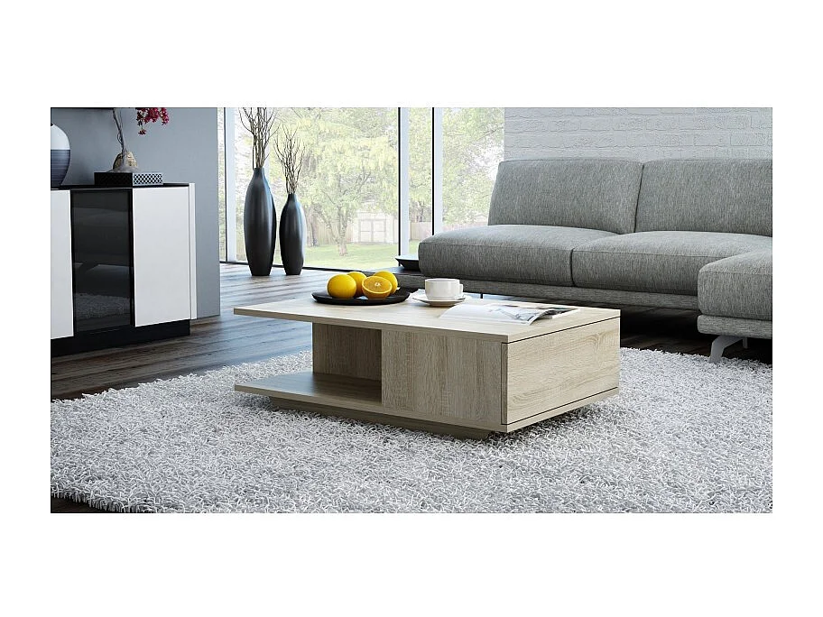 Stolik Kawowy Denver | Dąb Sonoma | 90x60x42 cm | Nowoczesny Salon