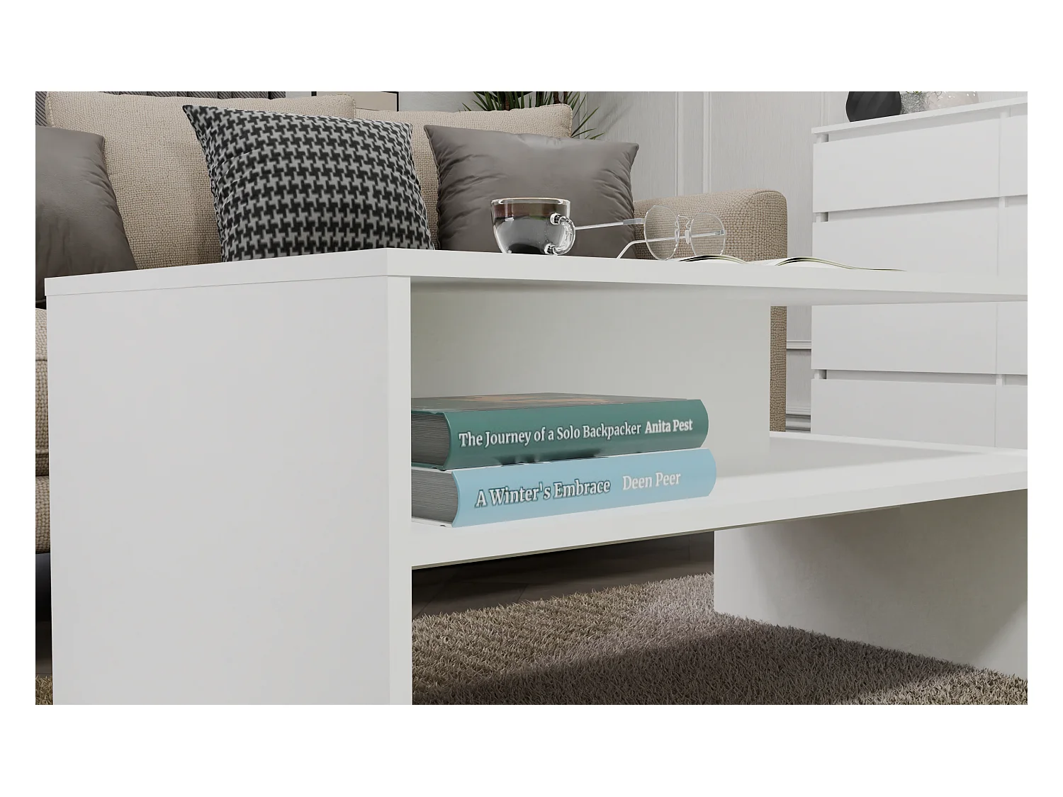 Ława Boston BOSTON biały stoik kawowy