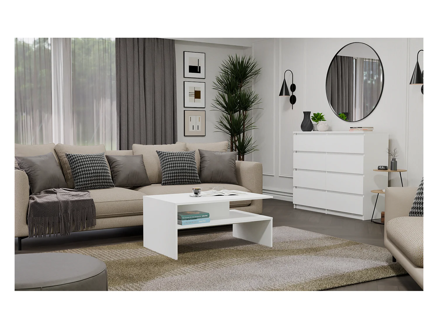 Ława Boston BOSTON biały stoik kawowy