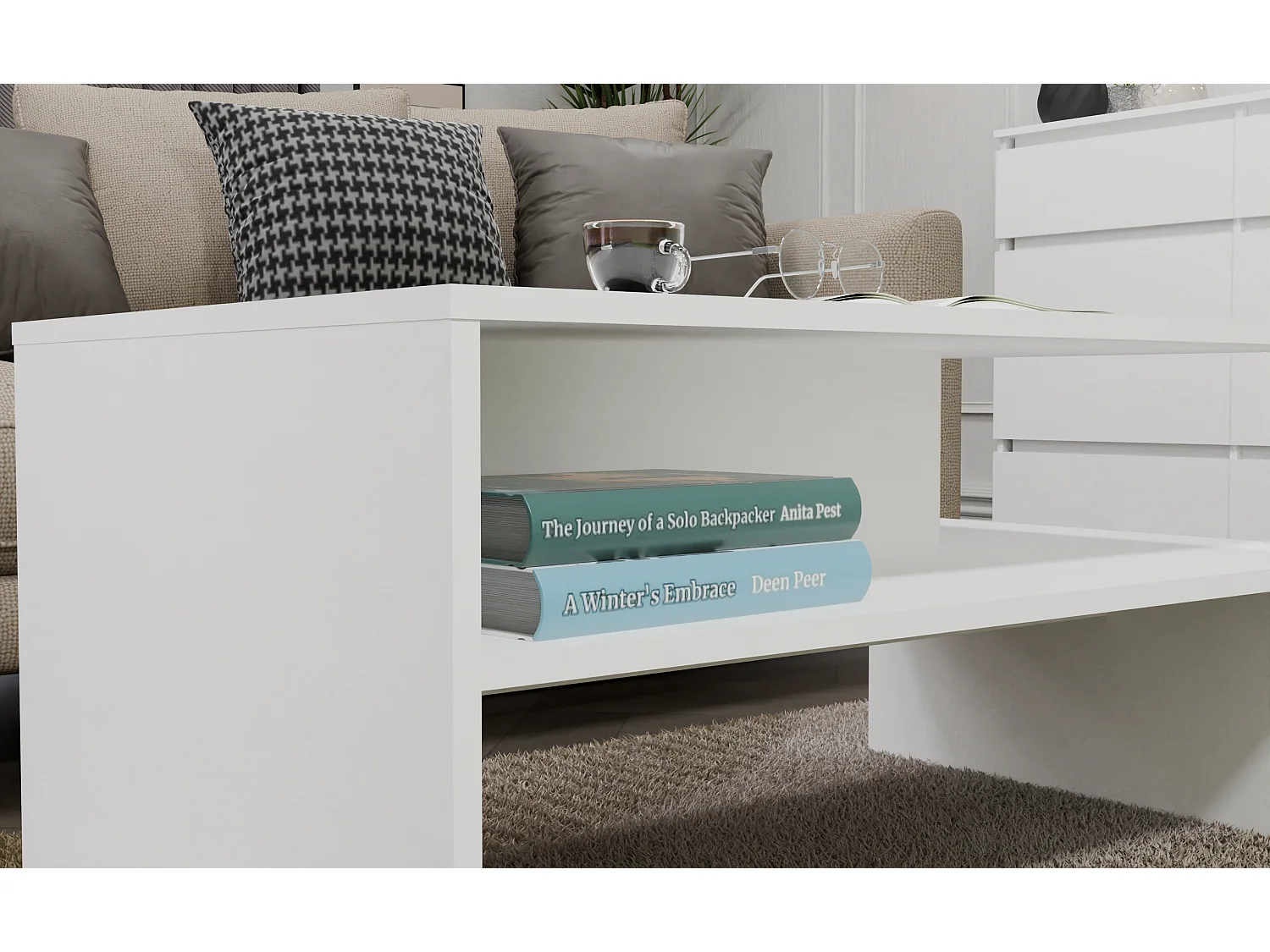 Ława Boston BOSTON biały stoik kawowy