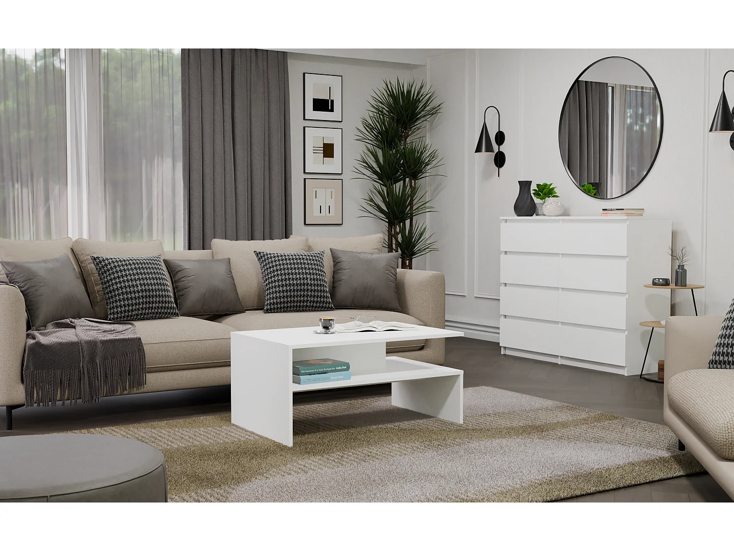 Ława Boston BOSTON biały stoik kawowy