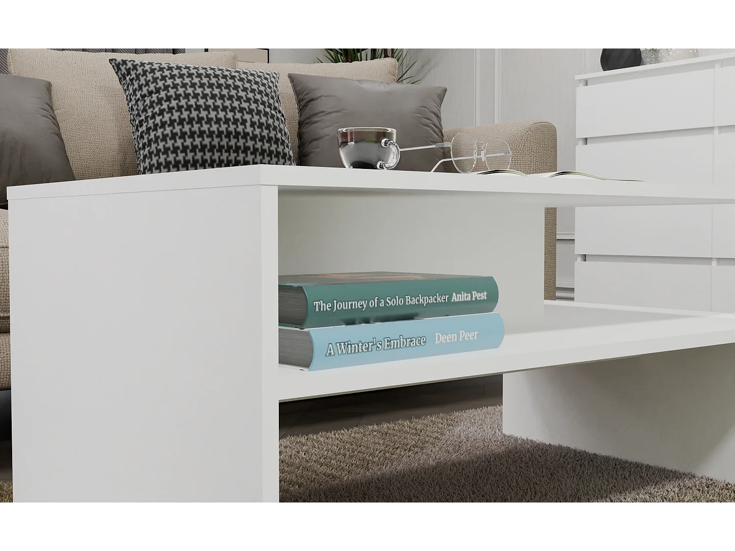 Ława Boston BOSTON biały stoik kawowy