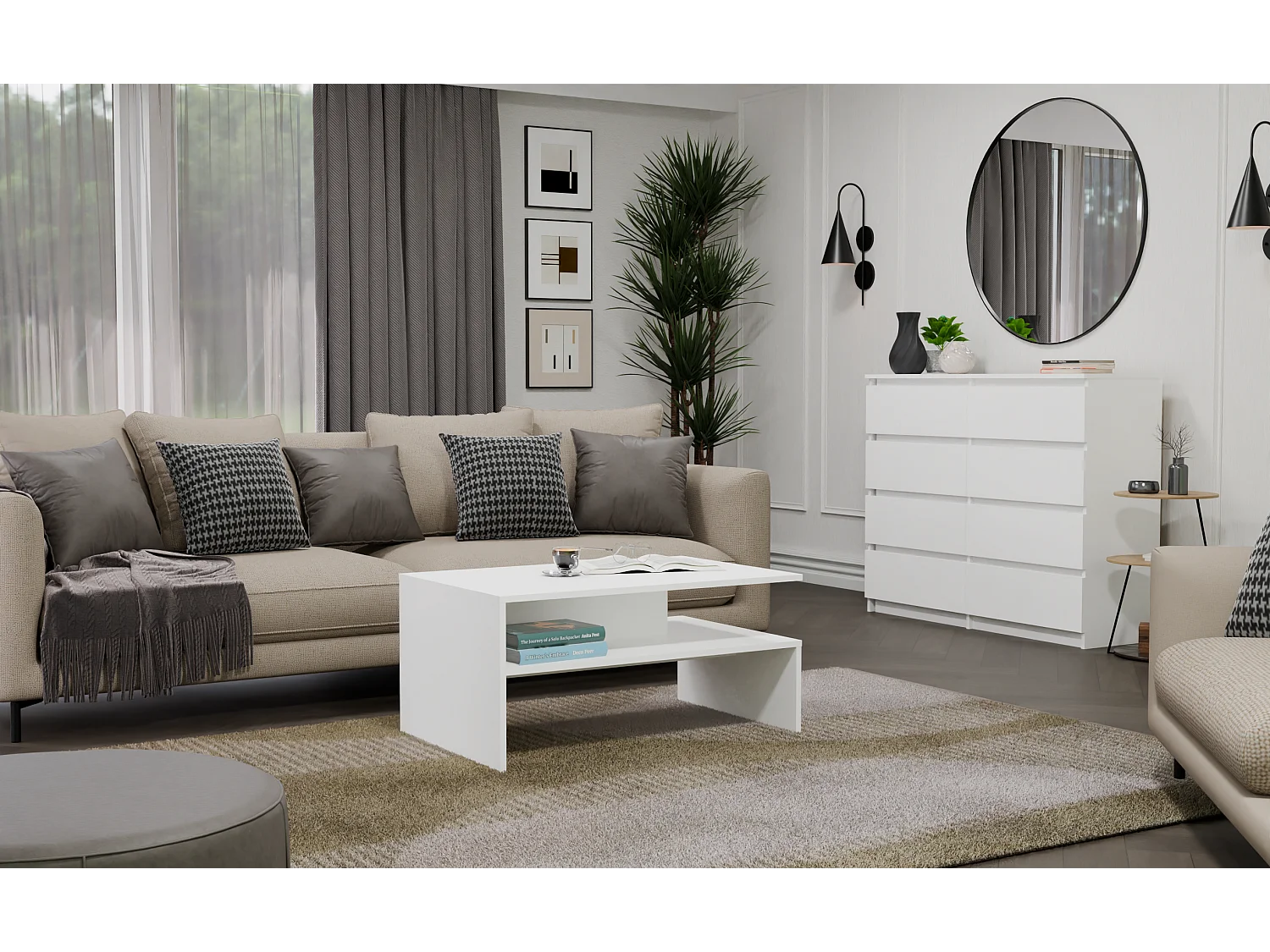 Ława Boston BOSTON biały stoik kawowy