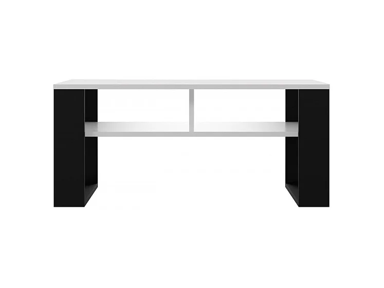 Ława Modern 2P | Biały Czarny| 90x58x50 cm | Stolik Kawowy Nowoczesny