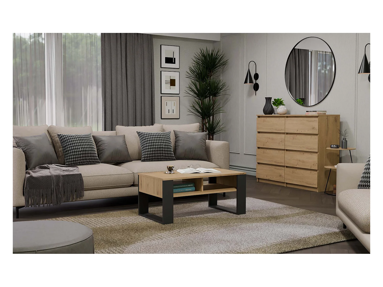 Banc 2P moderne ANTHRACITE ARTISAN