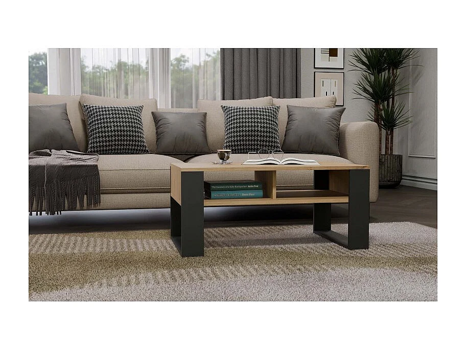 Ława Modern 2P | Antracyt Artisan | 90x58x50  | Stolik Kawowy Nowoczesny