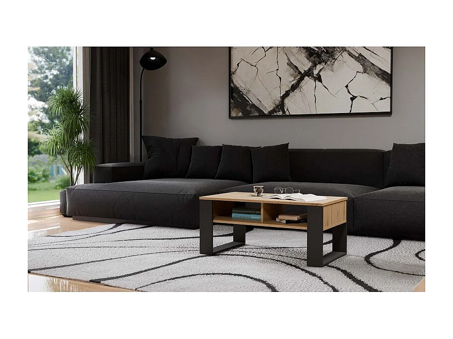 Ława Modern 2P | Antracyt Artisan | 90x58x50  | Stolik Kawowy Nowoczesny