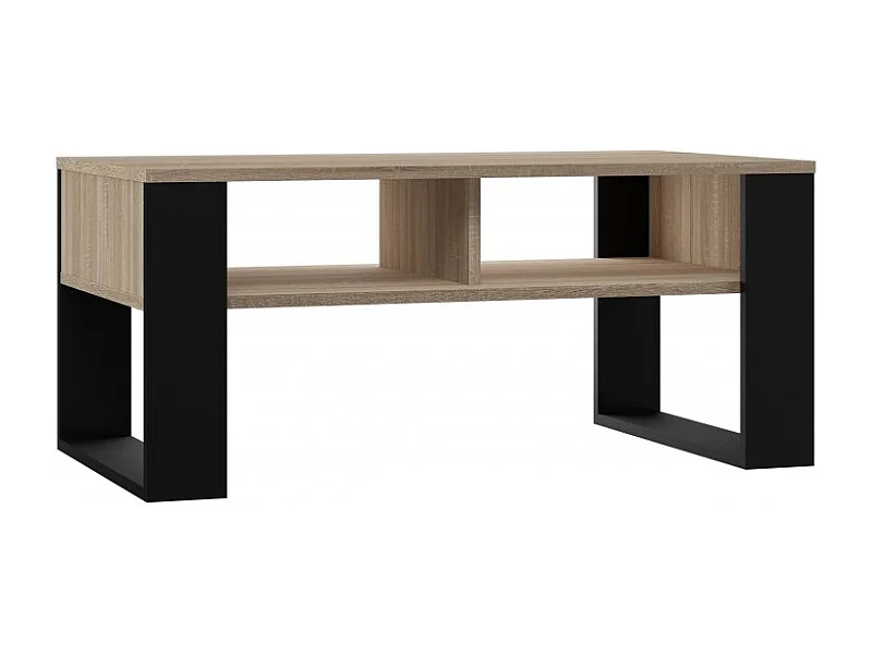 Ława Modern 2P | Dąb Sonoma Czarny| 90x58x50 cm |  Stolik Kawowy Nowoczesny