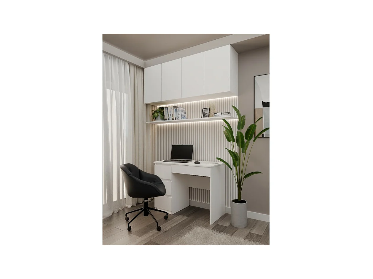 Biurko Mijas Lewe | Białe |  4 Szuflady | 98x51x76 cm | Do Pokoju/Biura