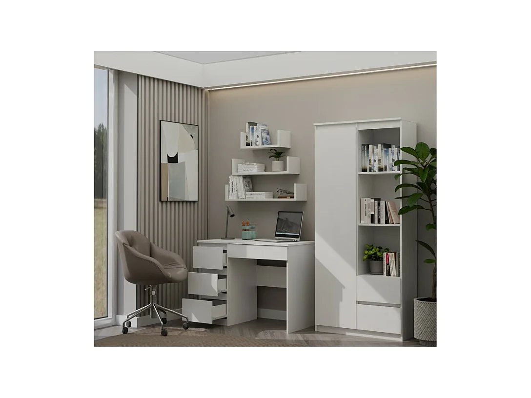 Biurko Mijas Lewe | Białe |  4 Szuflady | 98x51x76 cm | Do Pokoju/Biura