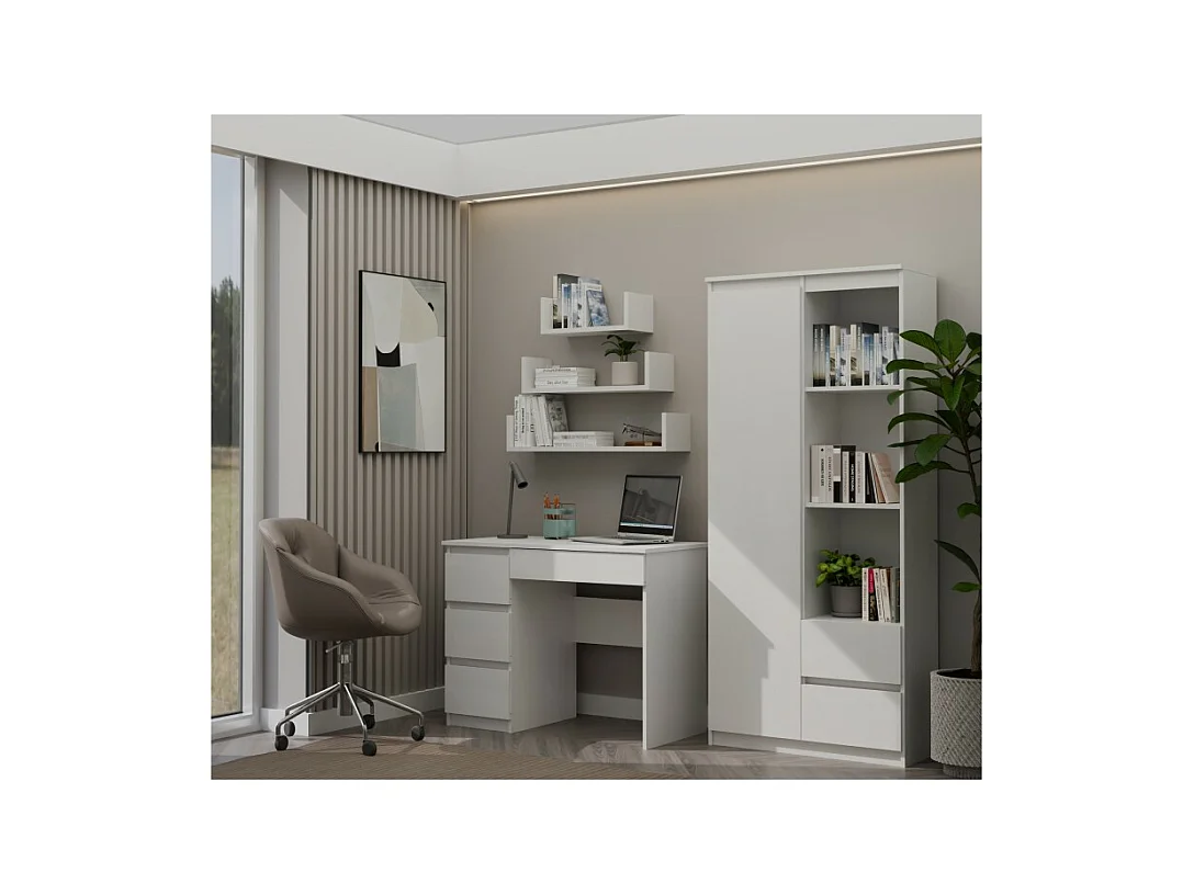 Biurko Mijas Lewe | Białe |  4 Szuflady | 98x51x76 cm | Do Pokoju/Biura