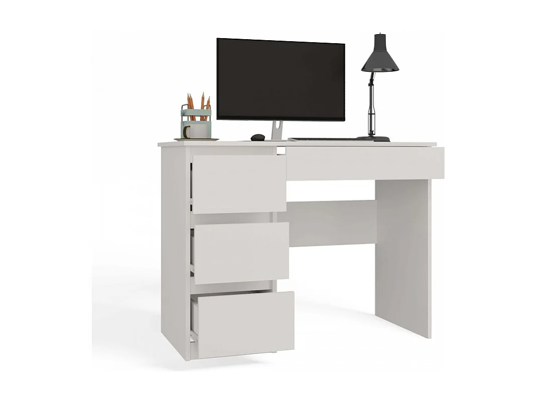 Biurko Mijas Lewe | Białe |  4 Szuflady | 98x51x76 cm | Do Pokoju/Biura