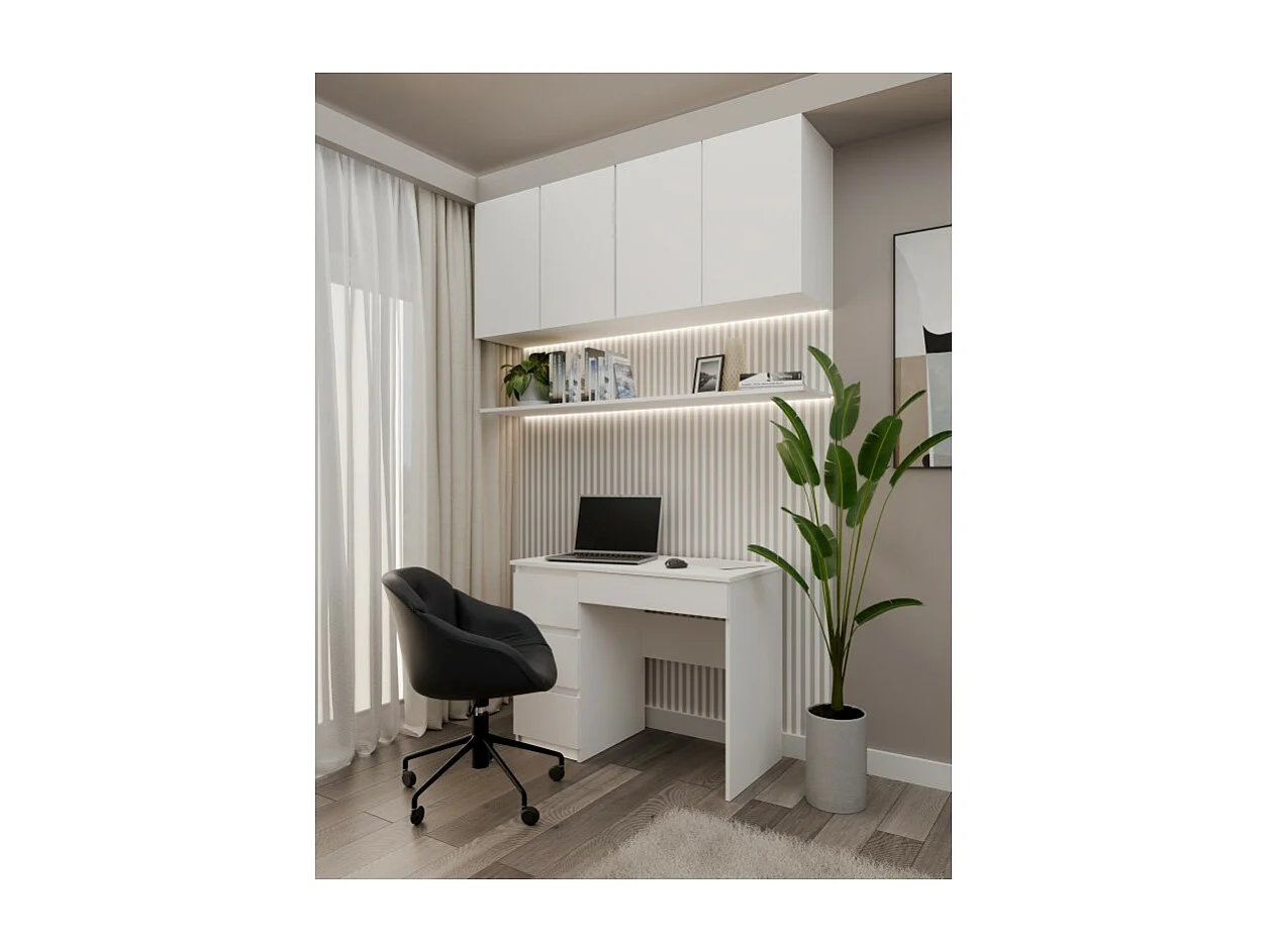 Biurko Mijas Lewe | Białe |  4 Szuflady | 98x51x76 cm | Do Pokoju/Biura