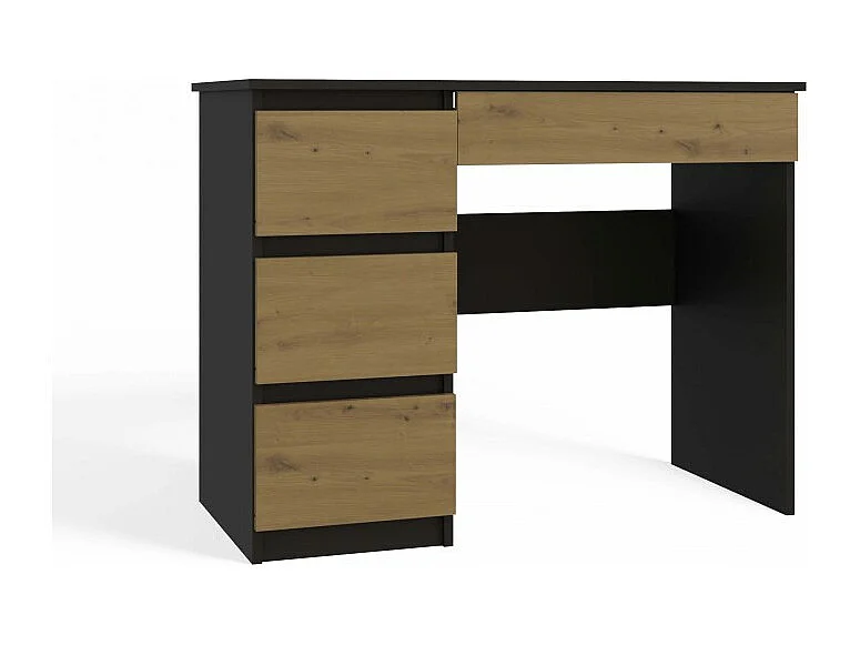 Biurko Mijas Lewe | Antracyt/Dąb Artisan |4 Szuflady | 98x51x76 cm | Do Pokoju/Biura