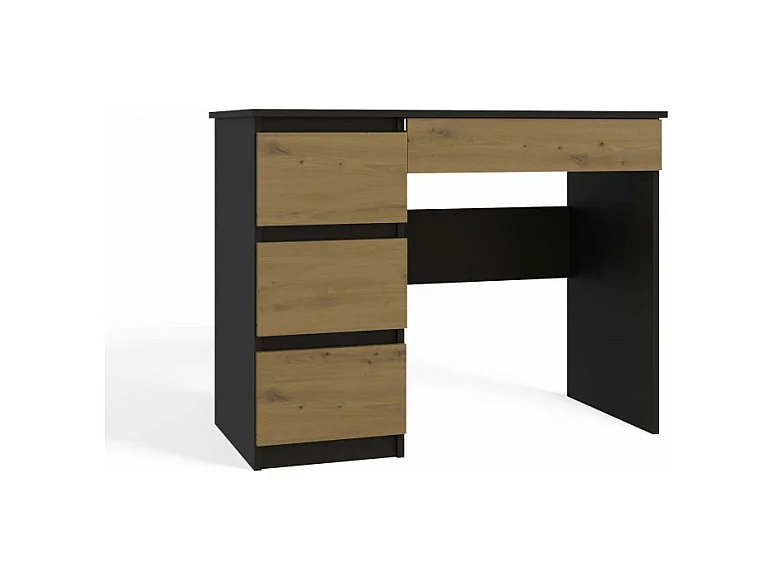 Biurko Mijas Lewe | Antracyt/Dąb Artisan |4 Szuflady | 98x51x76 cm | Do Pokoju/Biura