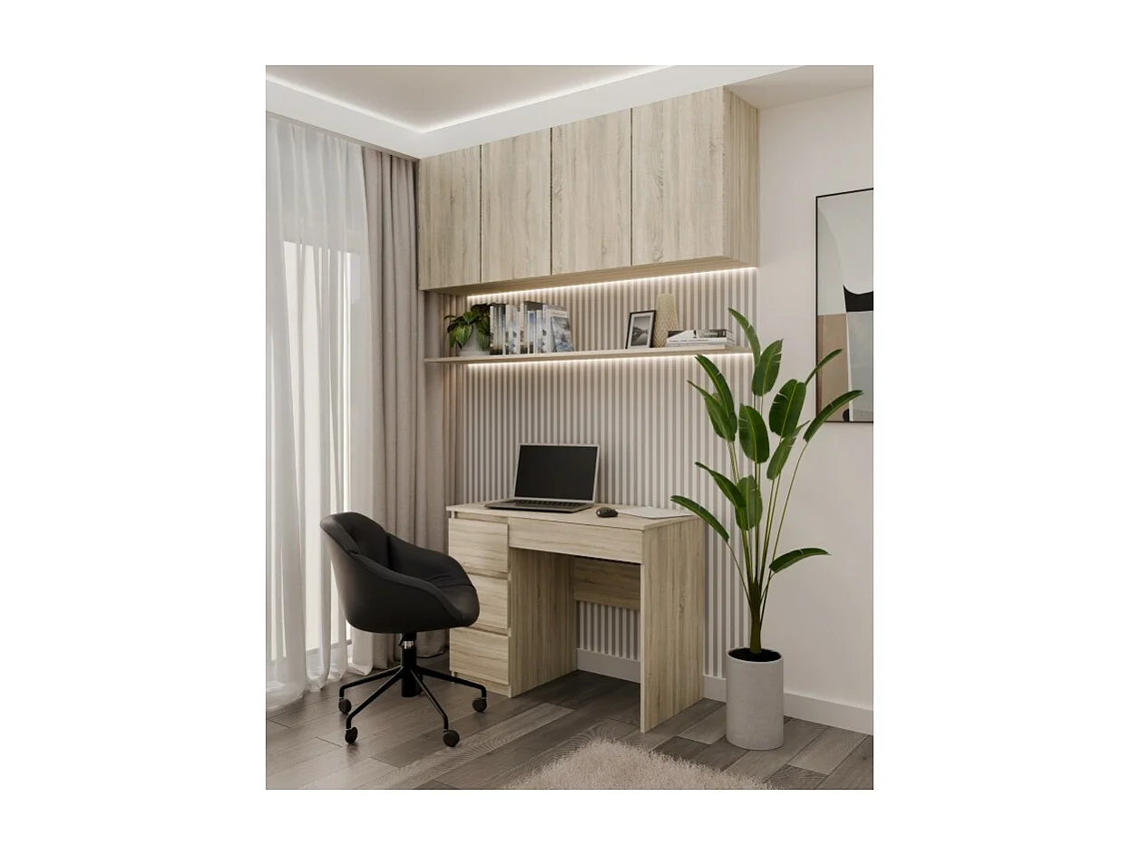 Biurko Mijas Lewe | Dąb Sonoma |4 Szuflady | 98x51x76 cm | Do Pokoju/Biura