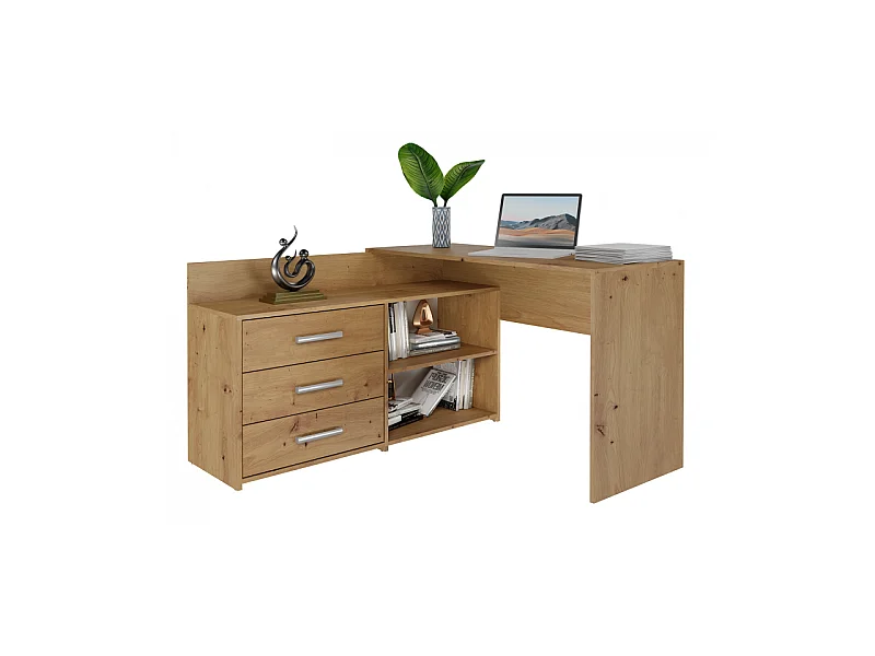 Biurko DANY |Artisan | 120x50x76 | Narożne z 3 Szufladami