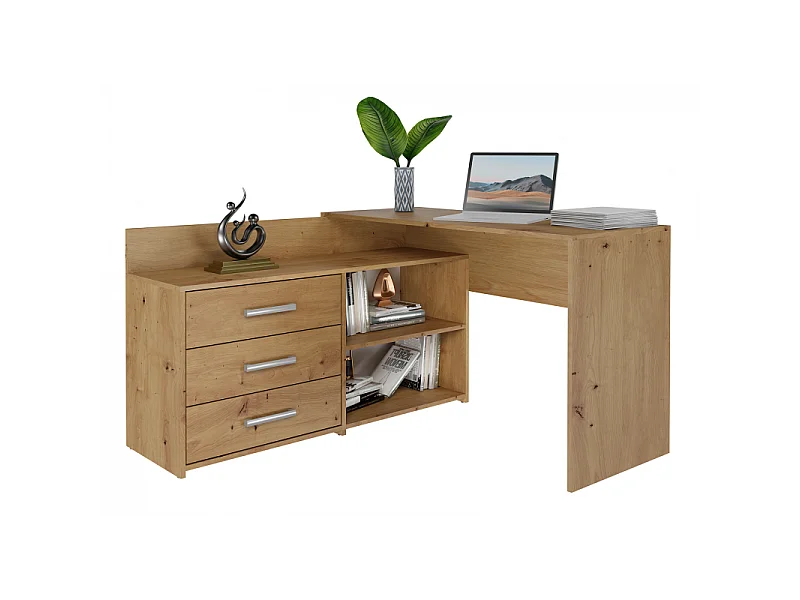 Biurko DANY |Artisan | 120x50x76 | Narożne z 3 Szufladami