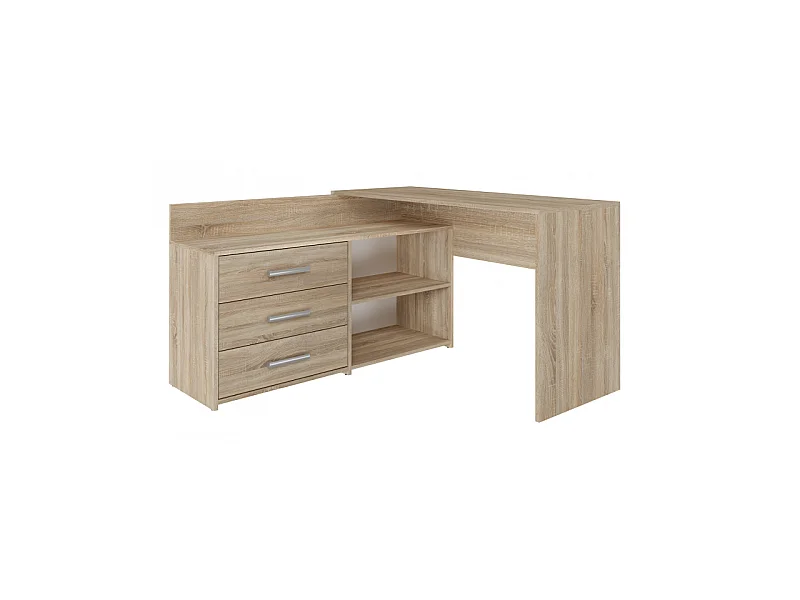 Biurko DANY |Dąb Sonoma | 120x50x76 cm |Narożne z 3 Szufladami