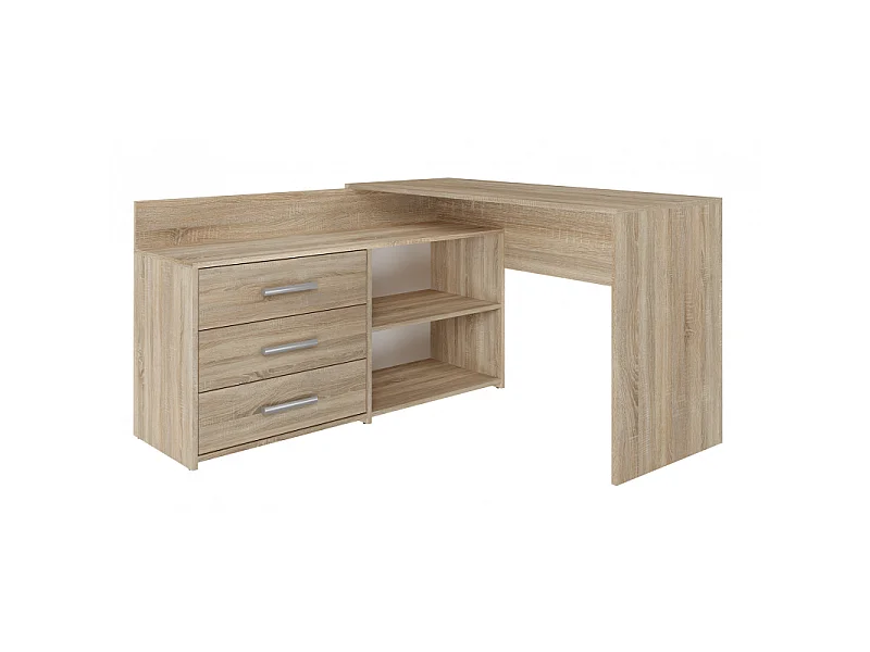 Biurko DANY |Dąb Sonoma | 120x50x76 cm |Narożne z 3 Szufladami