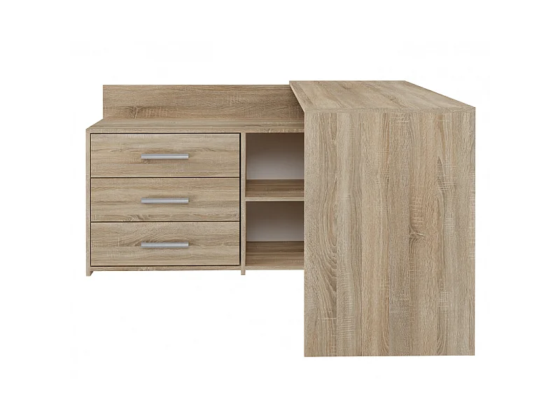 Biurko DANY |Dąb Sonoma | 120x50x76 cm |Narożne z 3 Szufladami