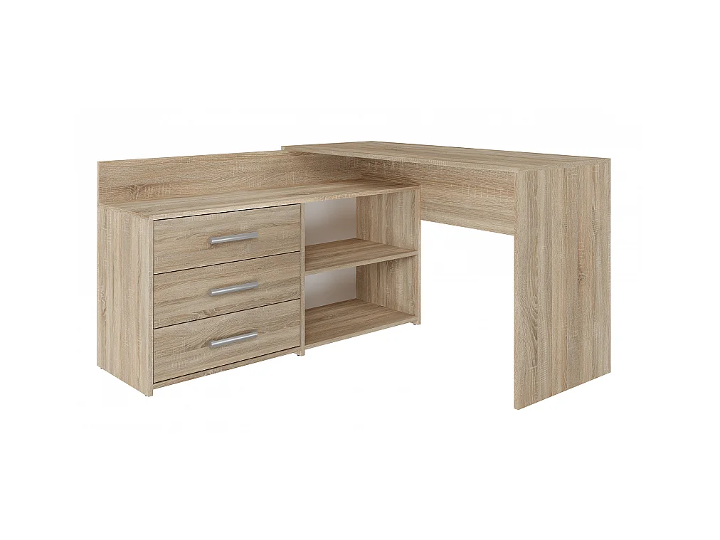 Biurko DANY |Dąb Sonoma | 120x50x76 cm |Narożne z 3 Szufladami
