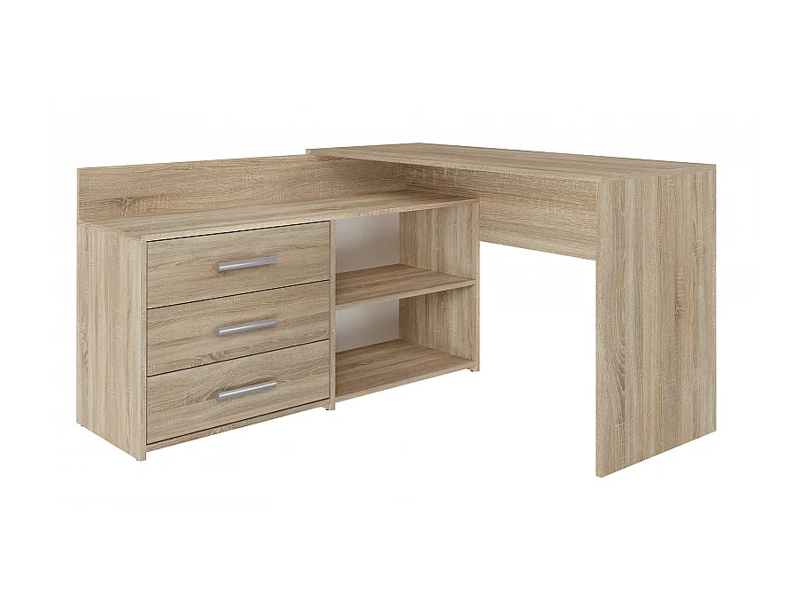 Biurko DANY |Dąb Sonoma | 120x50x76 cm |Narożne z 3 Szufladami