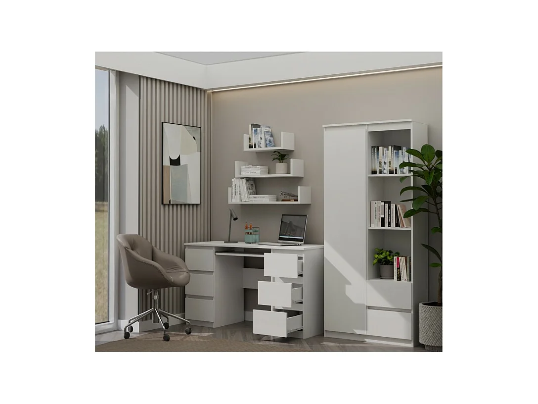 Biurko KUBA |  Białe | 130x51x76cm |  6 Szuflad |Do Biura/ Pokoju