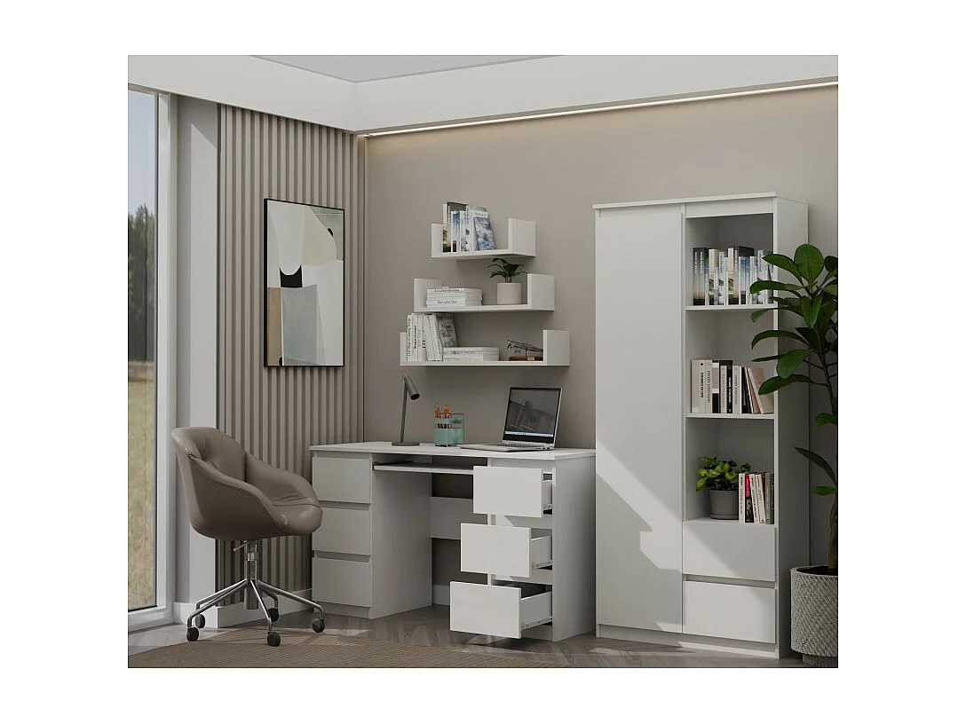 Biurko KUBA |  Białe | 130x51x76cm |  6 Szuflad |Do Biura/ Pokoju