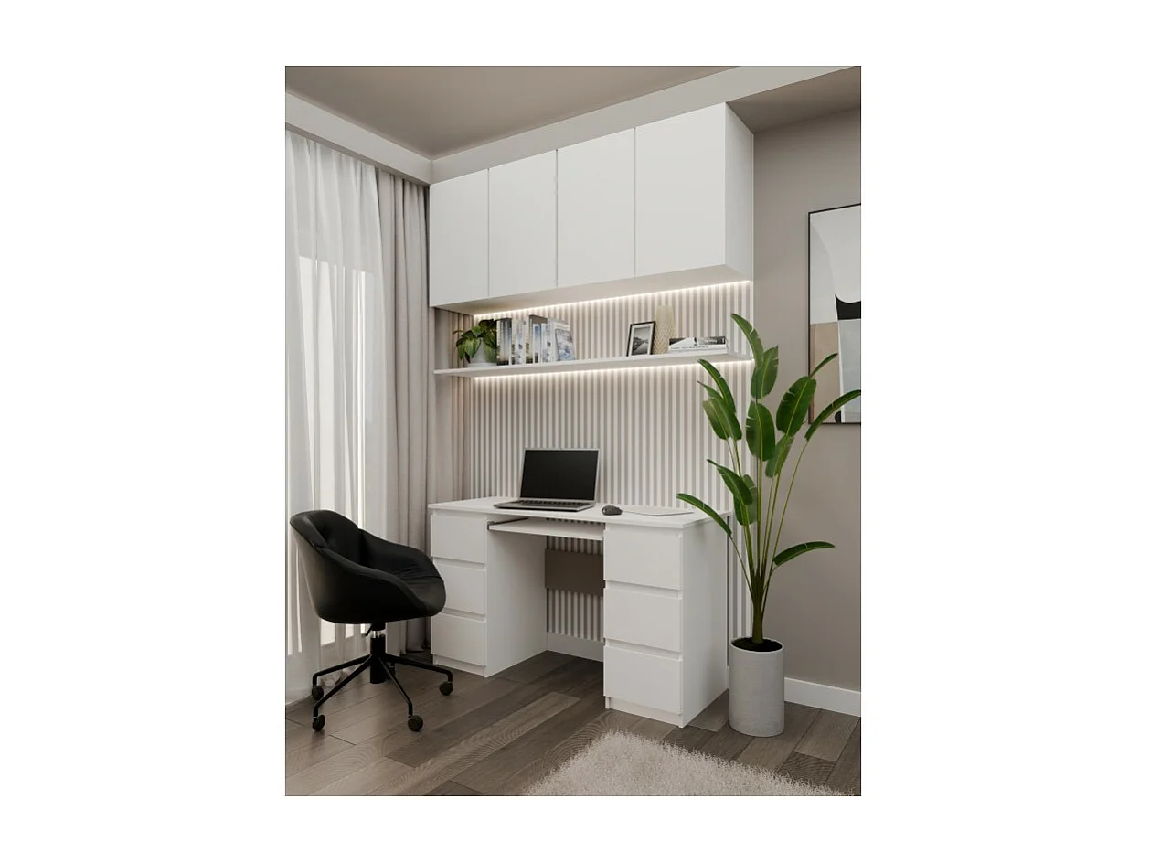Biurko KUBA |  Białe | 130x51x76cm |  6 Szuflad |Do Biura/ Pokoju