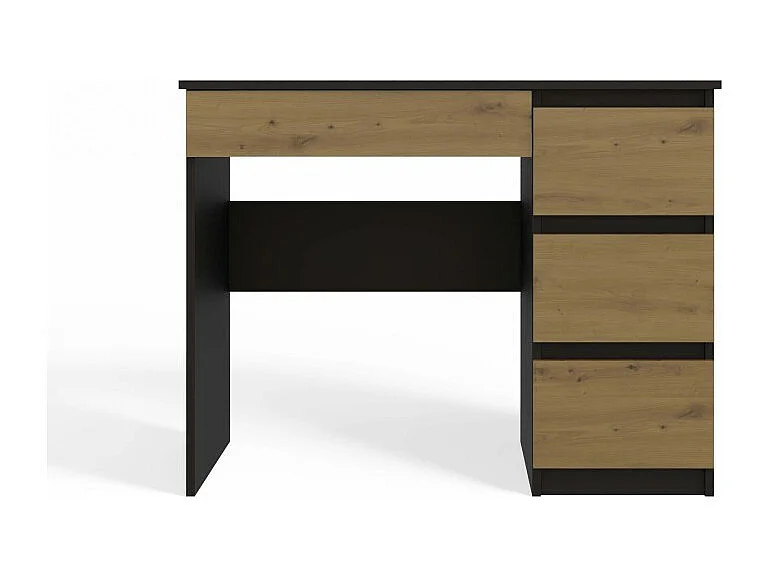 Biurko Mijas Prawe | Antracyt, Dąb Artisan | 98x51x76 cm | Funkcjonalne z 4 Szufladami