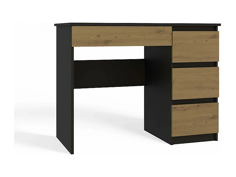 Biurko Mijas Prawe | Antracyt, Dąb Artisan | 98x51x76 cm | Funkcjonalne z 4 Szufladami