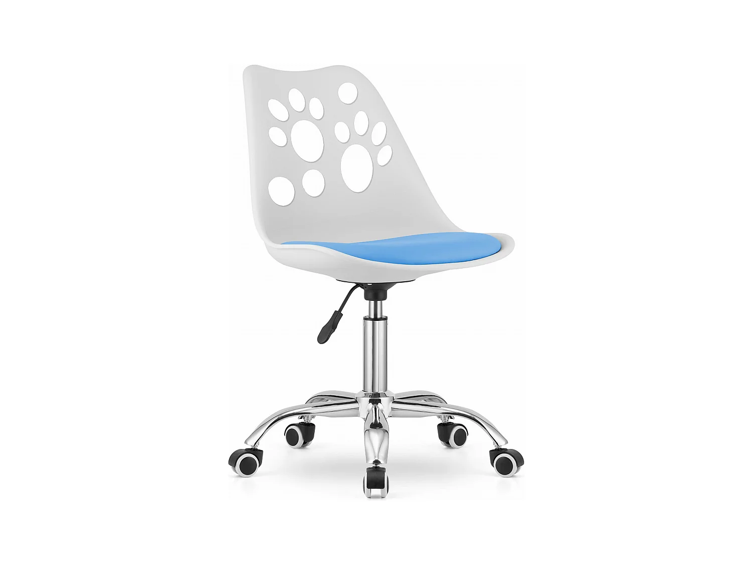 Chaise pivotante PRINT - blanche et bleue