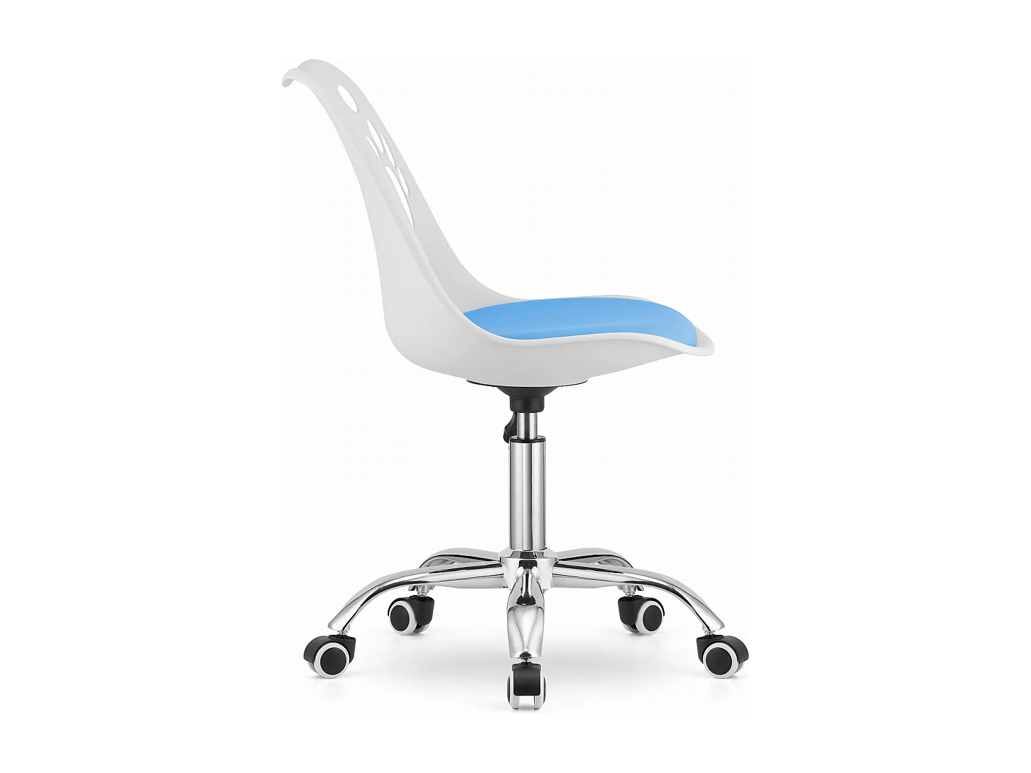 Chaise pivotante PRINT - blanche et bleue