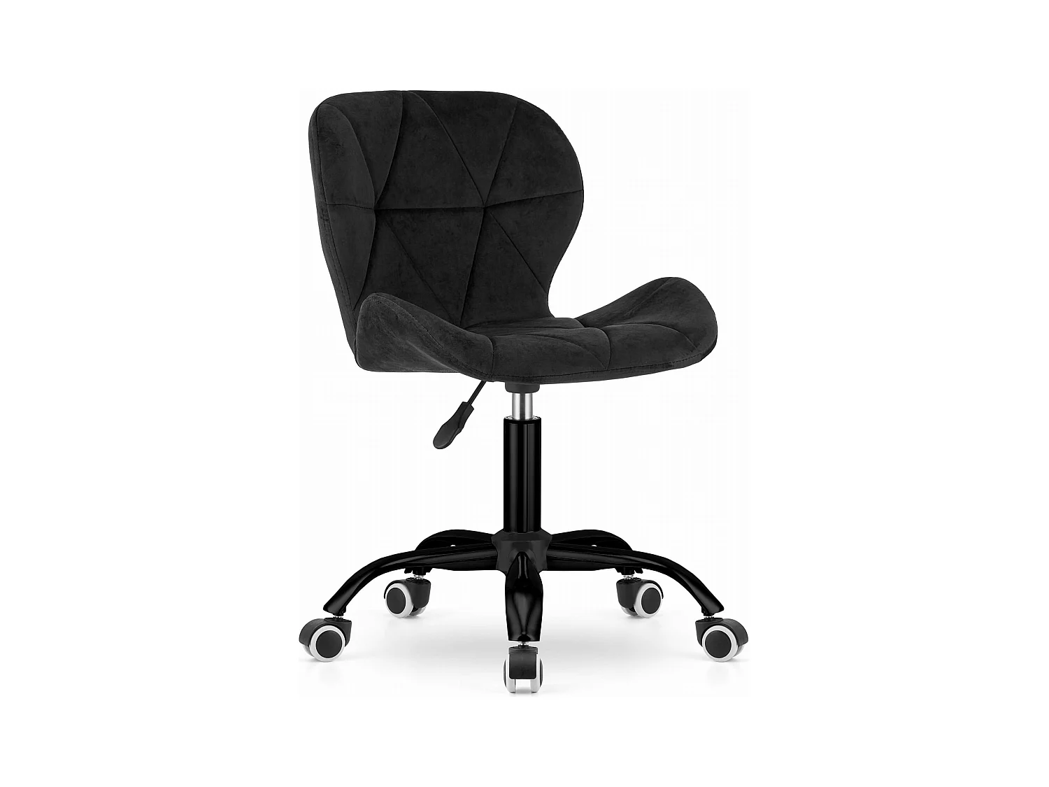 Chaise pivotante en velours NOTO - noir