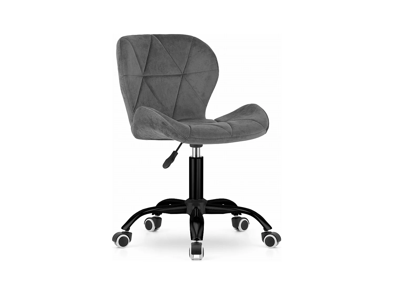 Chaise pivotante en velours NOTO - gris foncé