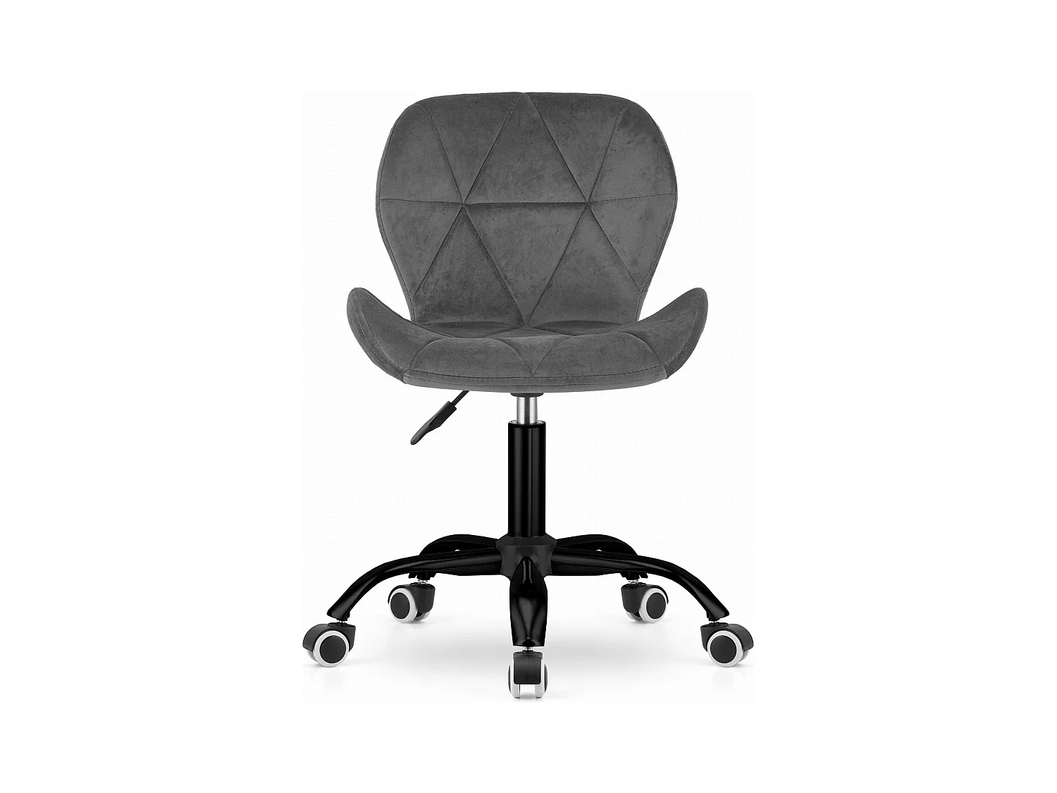 Chaise pivotante en velours NOTO - gris foncé