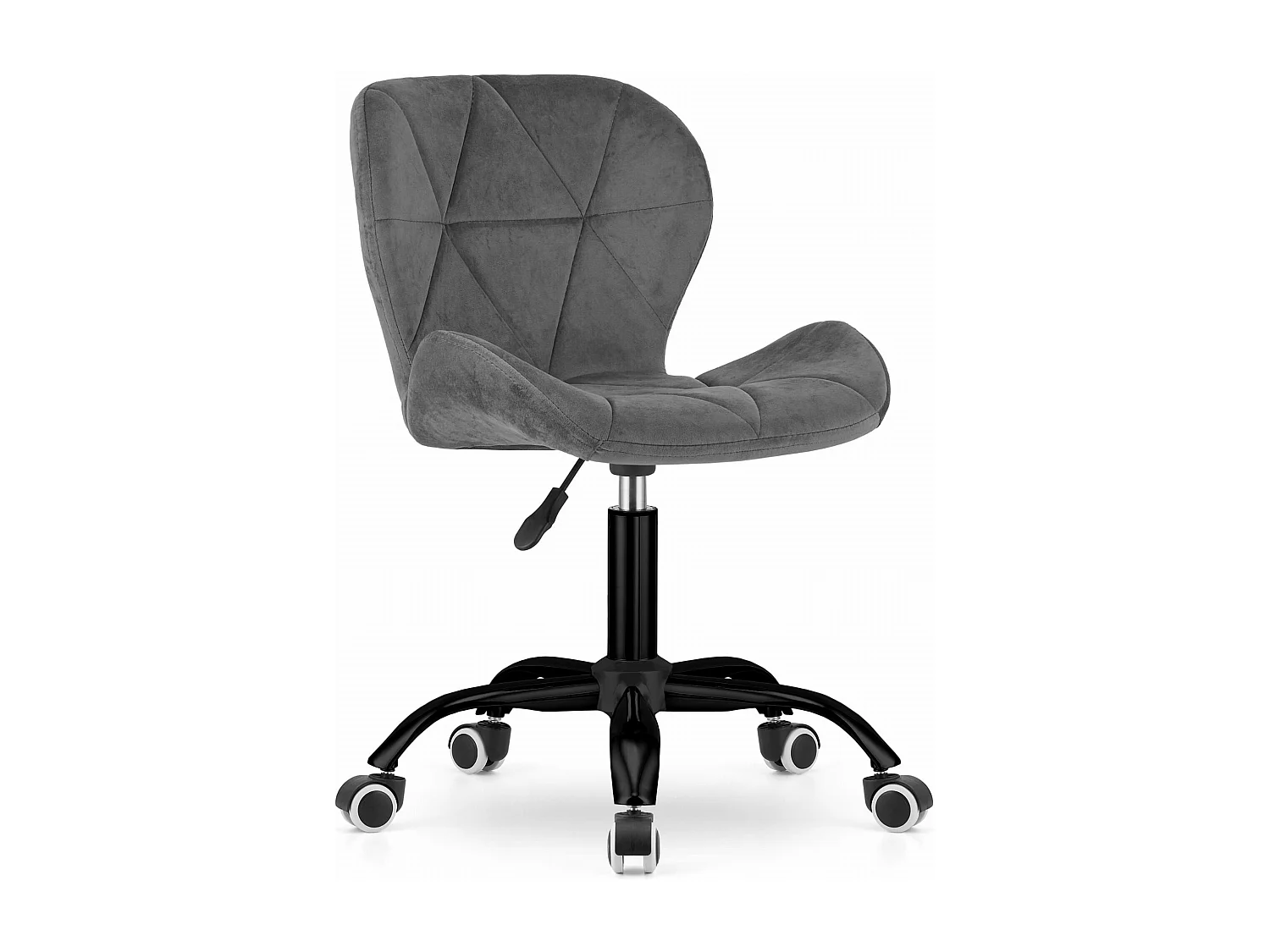 Chaise pivotante en velours NOTO - gris foncé