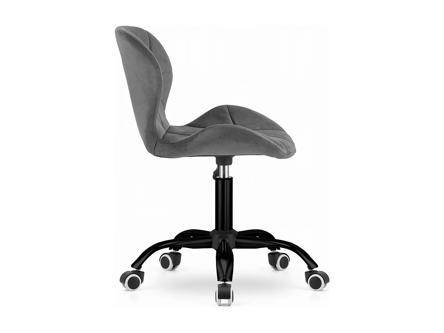 Chaise pivotante en velours NOTO - gris foncé